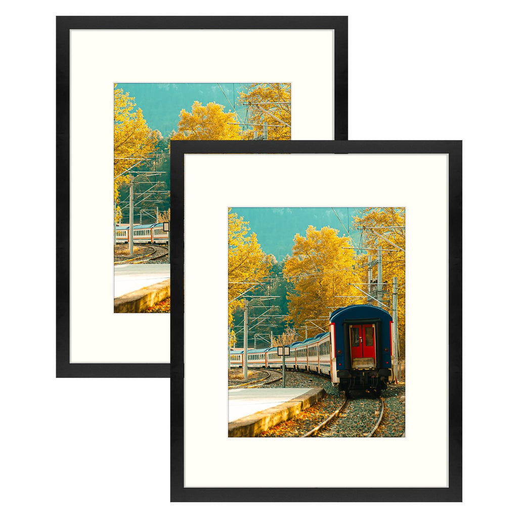 Golden State Art, 16x20 Picture Frame, Poster Frame In Black, Display 11x14 with Mat or 16x20 without Mat, 2 Pack
