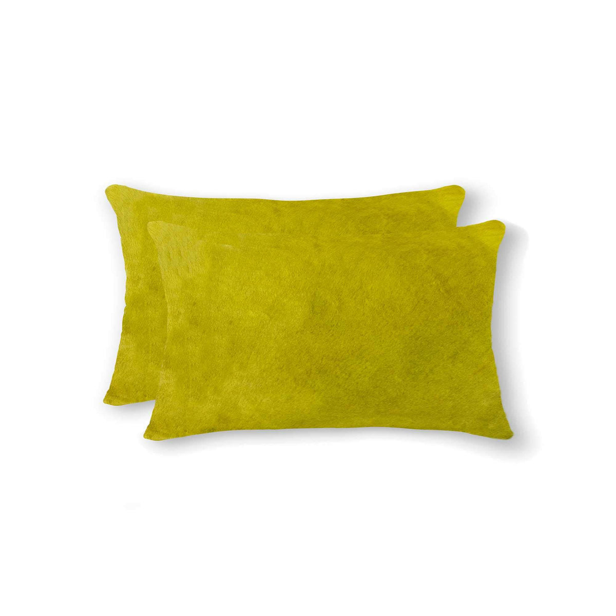 HomeRoots Cowhide, Microsuede, Polyfill 12' X 20' X 5' Yellow 2 Pack Cowhide Pillow