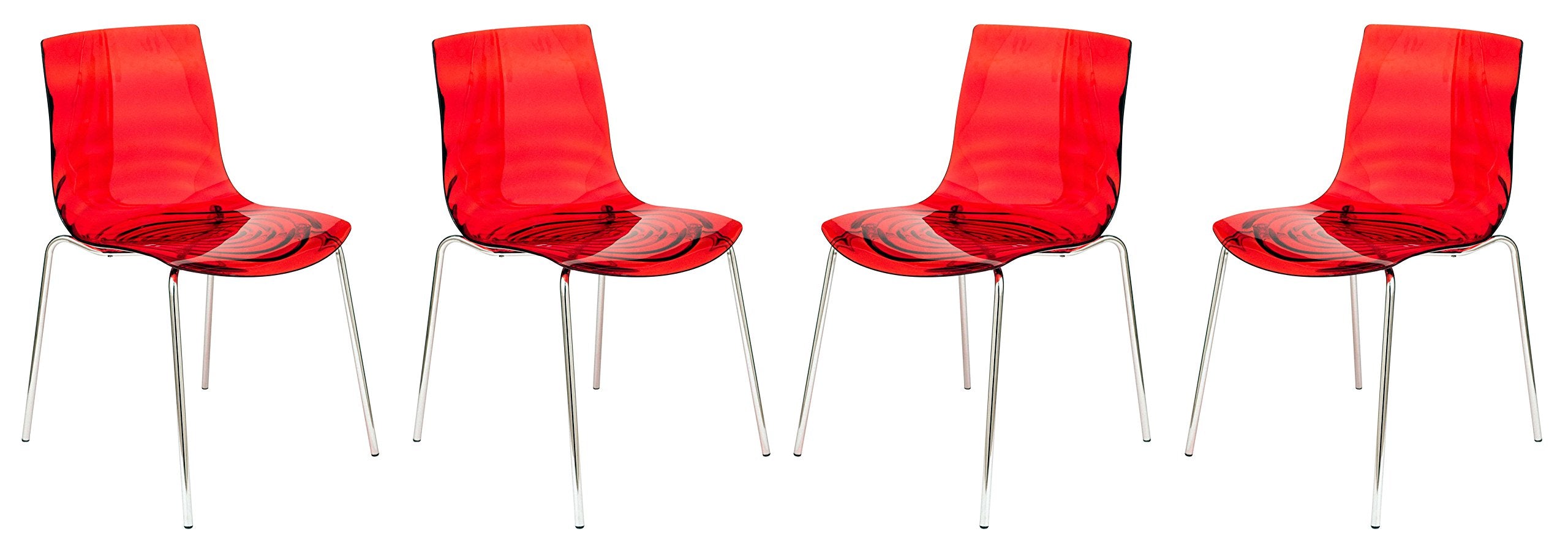 Astor Water Ripple Design Dining Chair Set of 4