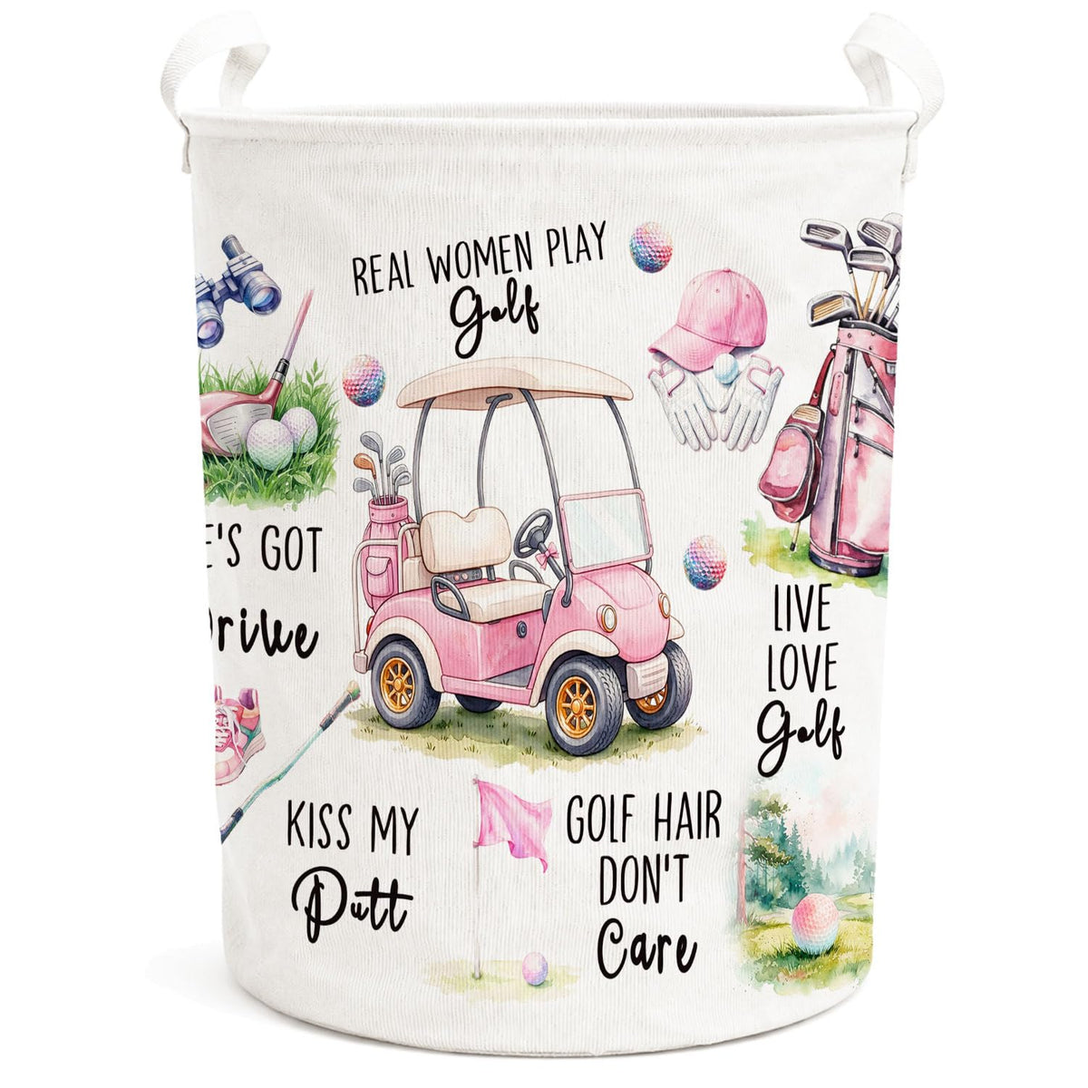 FYLISWN Pink Golf Laundry Basket Hamper