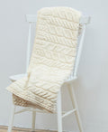 Aran Woollen Mills Irish Cable Knit Blanket Supersoft Merino Wool Throw Made In Ireland 40' X 60' (Natural)