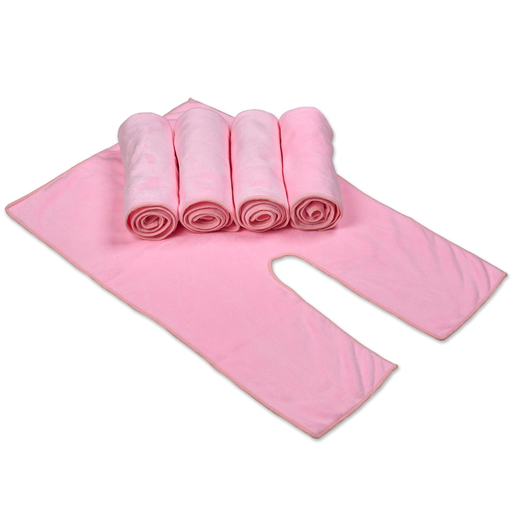 Facial Towels Professional Split Design Microfiber For Spa Steam Esthetician Supplies Salon And Barber Tools (Soft Pink)