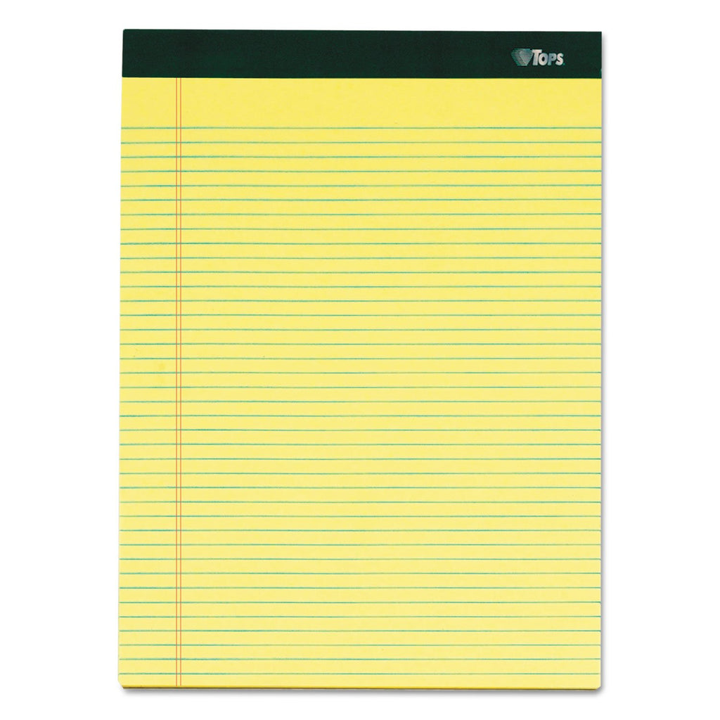 Top Docket Ruled Pads, 8-1/2 X 11-3/4, Canary, 100 Sheets, 6 Pads/Pack (63376)