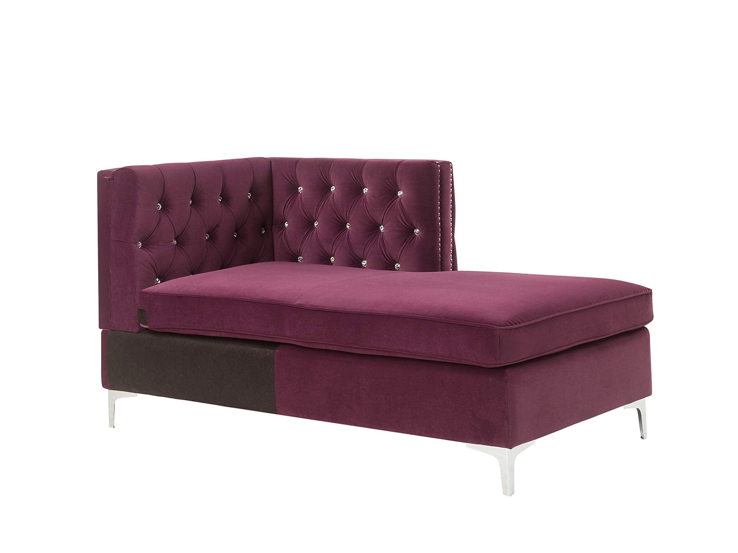 Acme Furniture Jaszira Modular - Chaise in Burgundy Velvet