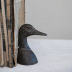 Creative Co-Op Decorative Distressed Cast Metal Duck Head Bookends, Black, Set Of 2
