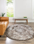 Unique Loom Sofia Collection Area Rug - Salle Garnier (4 1 x 6 1 Oval, Light Brown/ Brown)