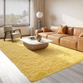 FinRec Soft Yellow Rugs for Bedroom Living Room, 4x6 Feet Modern Indoor Fuzzy Shaggy Area Rug, Non-Slip Fluffy Furry Rug for Nu