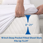 Meritlife Premium 100% Waterproof Twin Xl Size Mattress Protector Noiseless College Dorm Room Bed Mattress Cover Extra Long Sing