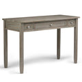 SIMPLIHOME Warm Shaker Desk - 48-Inch Wide Solid Wood Writing Desk in Distressed Grey, Transitional Home Office Computer Table f