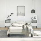 vidaXL Twin XL Size Bed Frame with Plywood Slats, Platform Bed Frame, Velvet Upholstered Mattress Foundation, No Box Spring Needed & Easy Assembly, Light Gray, Without Mattress