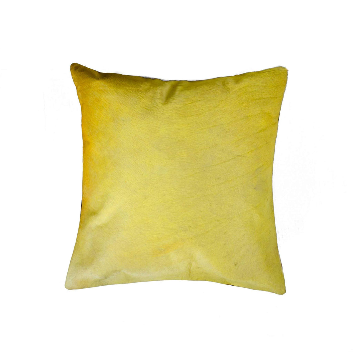 HomeRoots Cowhide, Microsuede, Polyfill 18' X 18' X 5' Yellow Cowhide Pillow