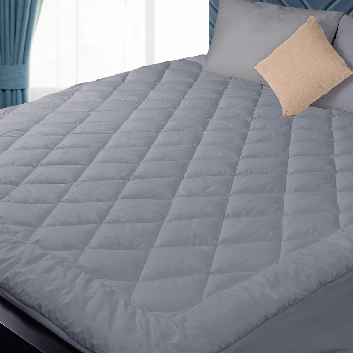 Homtec California King Size Mattress Pad Cotton Top Mattress Cover Quilted Fitted Mattress Protector With 18-22' Deep Pocket Do