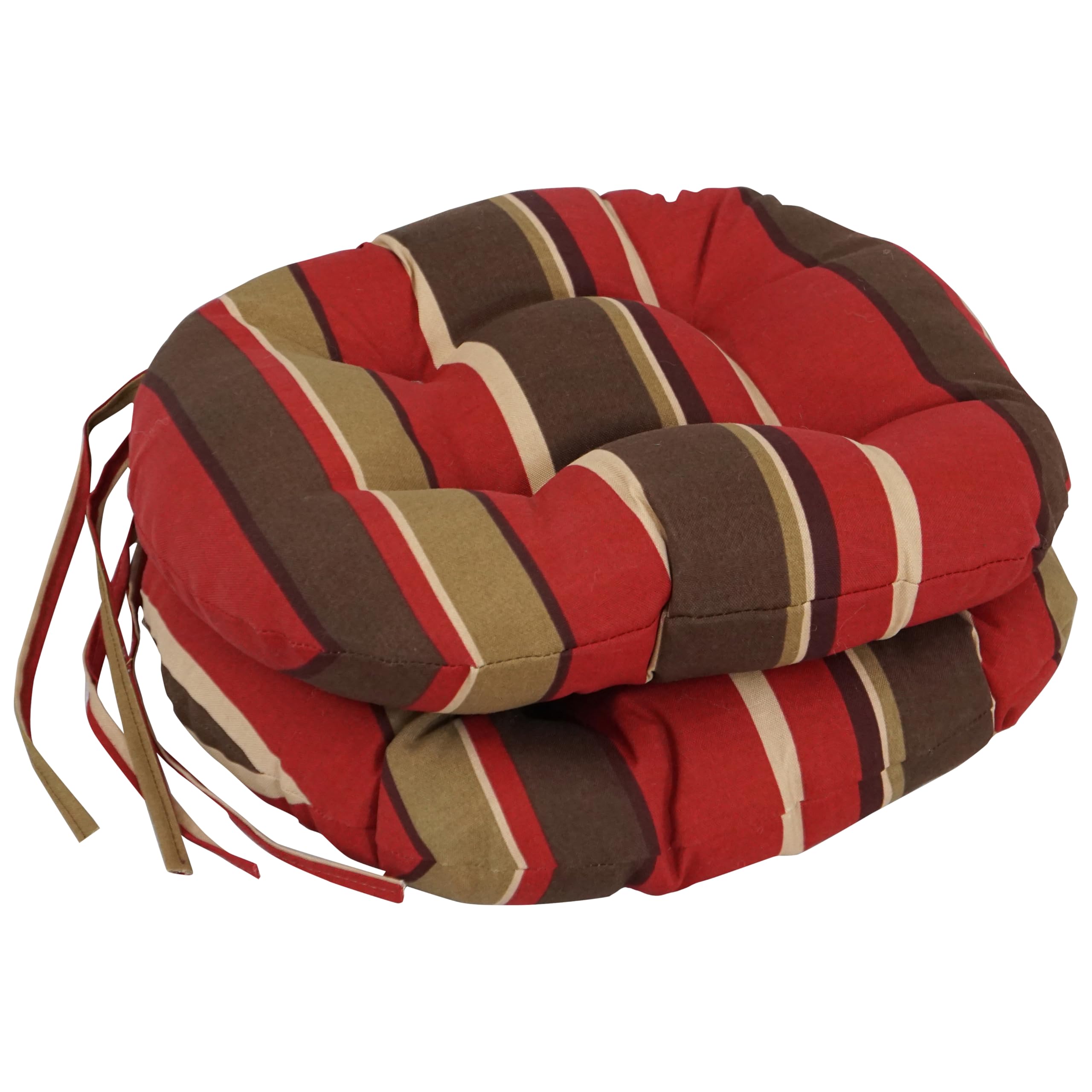 Blazing Needles 16-Inch Outdoor Round Chair Cushion, 16' X 16', Montserrat Sangria 2 Count