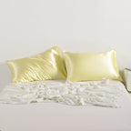Ntbay 2 Pack Satin King Pillowcases For Hair And Skin, Luxurious And Silky Pillow Cases With Envelope Closure, 20X36 Inches, Light Yellow
