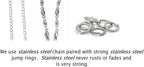 Womens' S Stainless Steel Beaded Chain Lanyard, 34' Made In Usa, Id Badge Card Holder Teacher Nurse Cruise Phone Keys