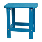 Flash Furniture Charlestown Tiered Commercial Poly Resin Adirondack Side Table - Blue - All-Weather - Indoor/Outdoor