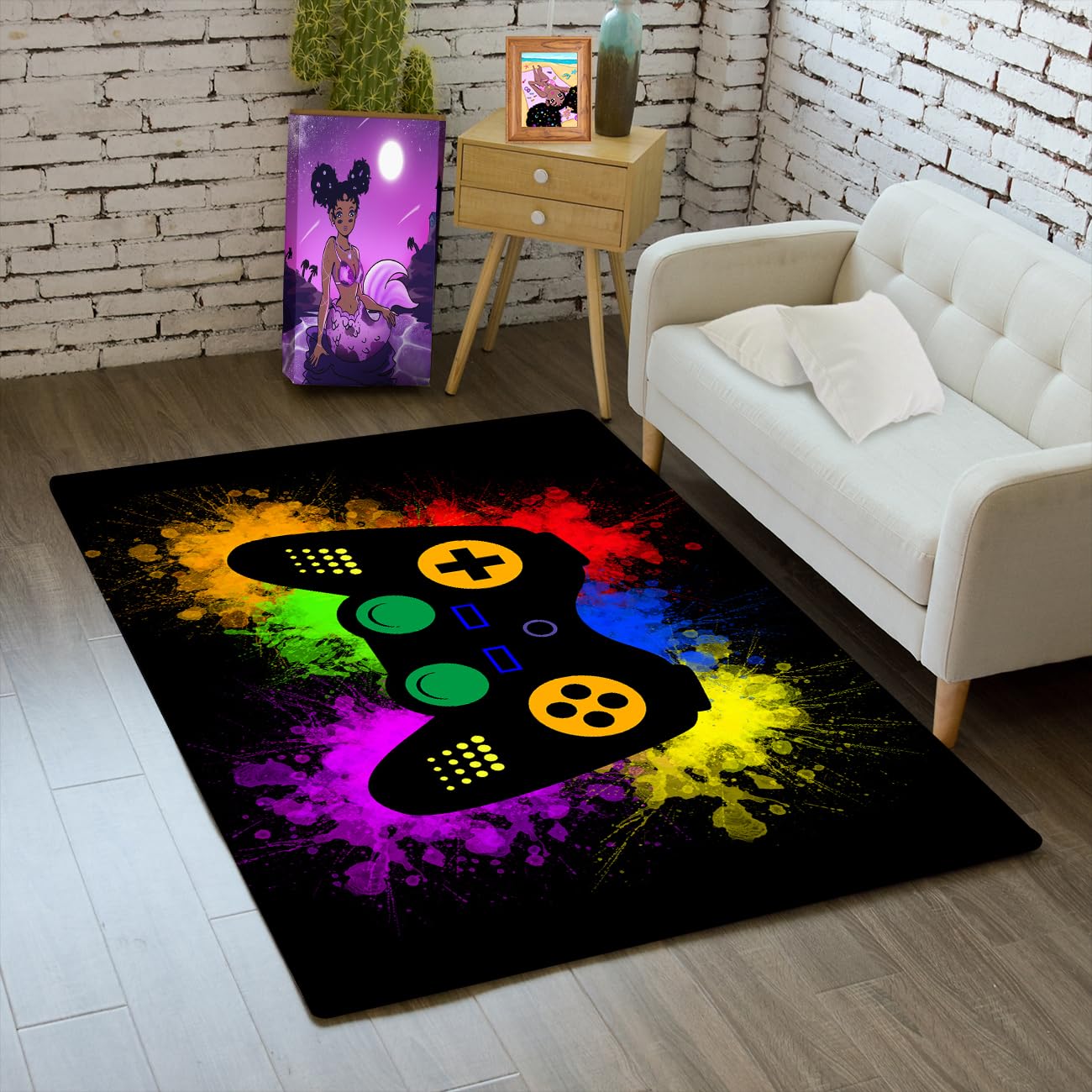 Gaming Rugs For Boys Teens Bedroom Decor Gamer Rugs For Living Room Gamepad Controller Carpets, 2'X3'