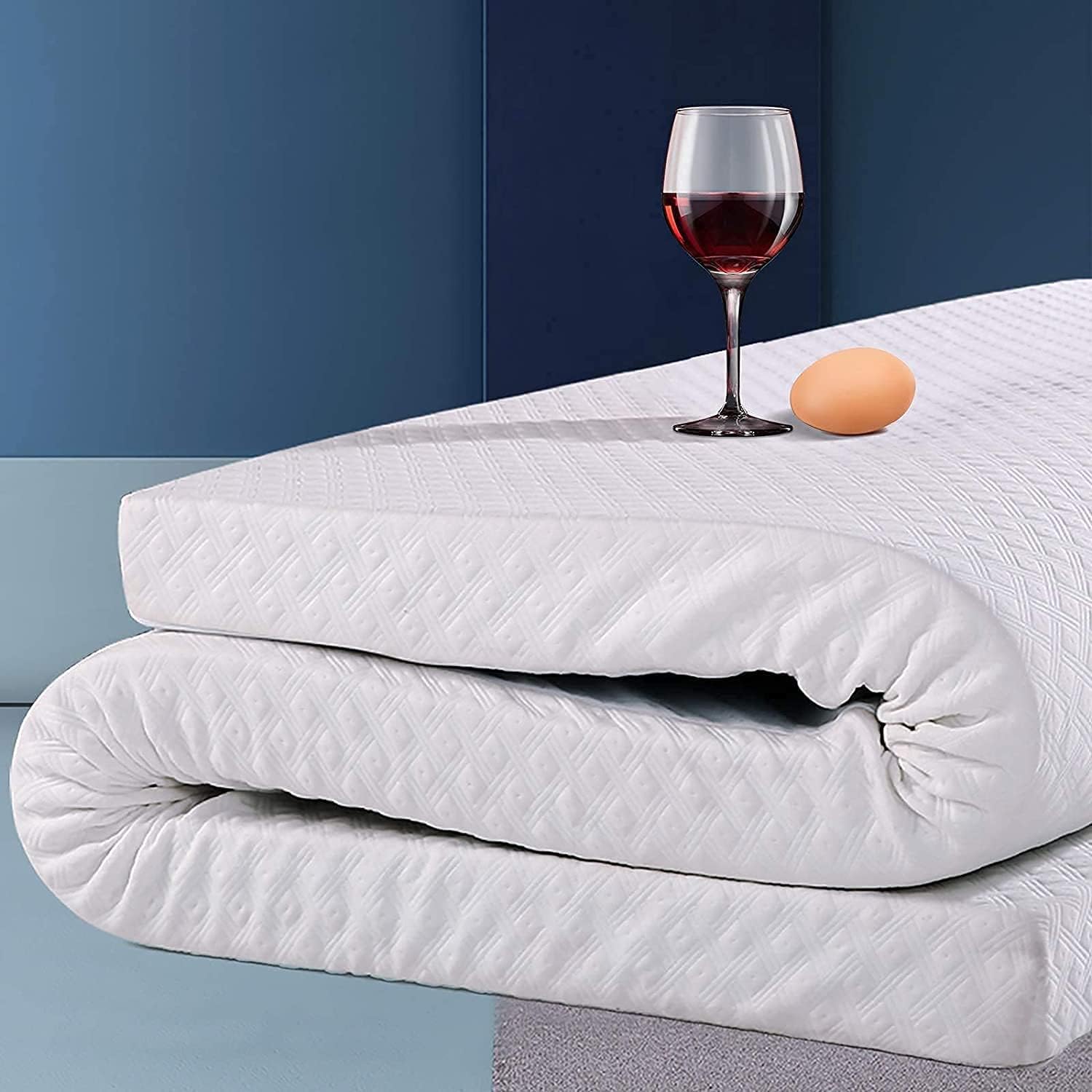 Edilly 3 Inch Cooling Gel Memory Foam Mattress Topper Queen Size, With Removable Soft Cover, Comfort Body Support & Pressure Rel