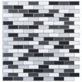 Art3d Peel and Stick Wall Tile for Kitchen/Bathroom Backsplash, 12x12, Black-White (6 Pack)