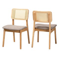 Baxton Studio Dannon Mid-Century Fabric Dining Chair, Grey/Natural Oak/Light Brown, 2/Set (234-2P-13292-HT)
