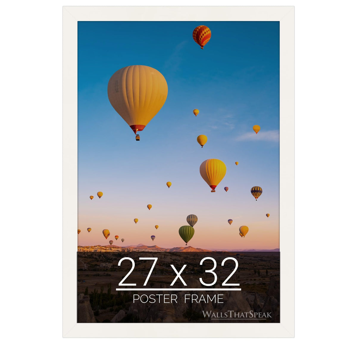 wallsthatspeak 27x32 white Picture Frame for Puzzles Posters Photos or Artwork