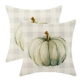 Gohdiwh Fall Pillow Covers 18X18 Set Of 2 Cream Pumpkin And Buffalo Plaid Fall Decor Pillowcase Linen Autumn Thanksgiving Decora