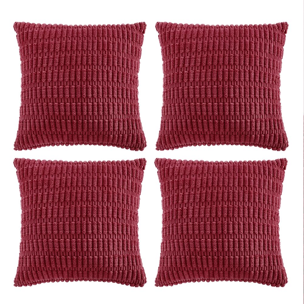 Fancy Homi 4 Packs Burgundy Decorative Throw Pillow Covers 26X26 Inch For Living Room Couch Bed, Holiday Christmas Home Decor Gi