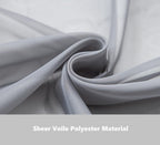 Pi Sheer Curtains,Window Treatment Light Filter Airy Voile With Rod Pocket For Living Room/Bedroom/Kids Room 2 Panels(W42Xl72,Dark Grey)