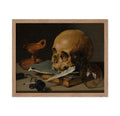 Poster Master Vintage Skull Poster - Retro Skull and a Writing Quill Painting Print - Macabre Art - Goth Gift for Him, Her - Hal