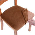 Smiry Velvet Seat Covers for Dining Room Chair Set of 2, Stretch Fit Removable Washable Chair Seat Cushion Protector Slipcovers 