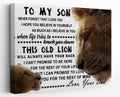 Inspirational Quote To My Son Never Forget That I Love You Lion Baby And Mom Wall Art Canvas Farmhouse Son Theme 14x11 Inch Prin