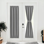 Nicetown Blackout Door Curtains, Elegance French Door Curtains For Privacy, Thermal Insulated Door Panels, Room Darkening Door Window Covering For Doorway, Silver Grey, 25' W X 80' L, 1 Panel