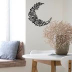 Ez4Ence Moon Decoration Wall Art Boho Moon Wall Home Decor Hanging Appearance Wall Decor Metal Wall Hanging Moon Decor Flower Wa