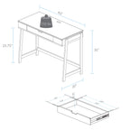 Neorustic Smart Desk With Usb Ports, Solid American Maple Legs