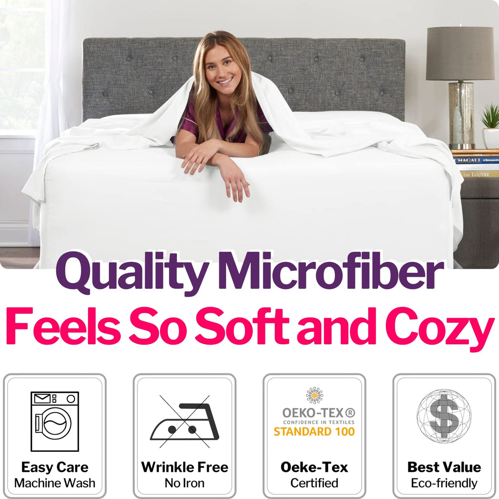 Extra Deep Pocket Full Bed-Sheets - 4-Piece Includes: 18   -21    Inch Super Extra Deep Pocket Fitted Sheet - Oversize Flat Shee