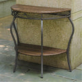 International Caravan Valencia Resin Wicker/Steel Two Tier Half Moon Wall Table