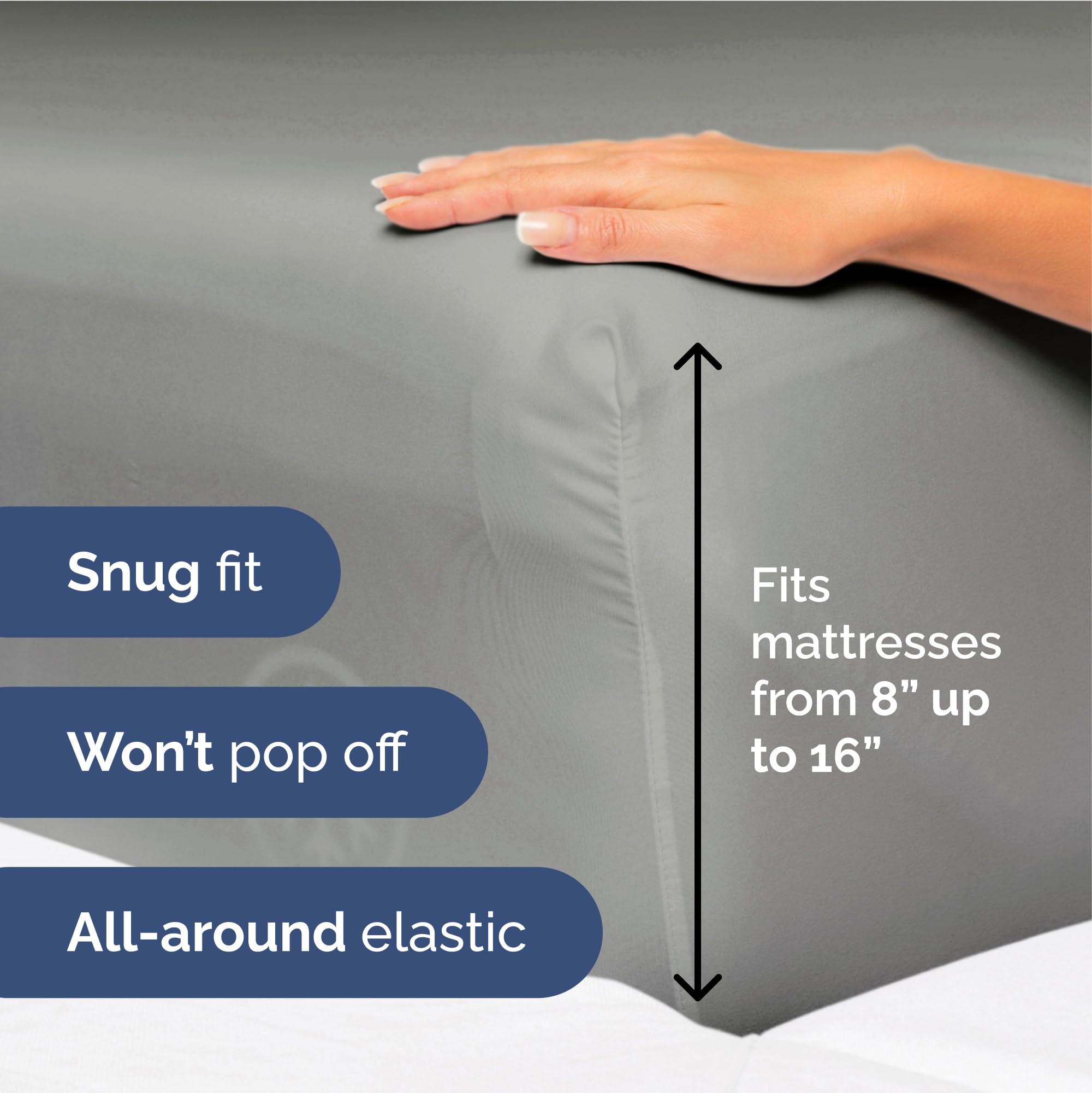 Full Size 4 Piece Sheet Set - Extra Soft, Breathable & Cooling Sheets - Hotel Luxury Durable Bed Sheets For Women & Men - Deep Pockets, Easy-Fit & Wrinkle-Free Sheets - Slate Grey Oeko-Tex Bed Sheets