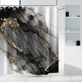 AWERT Dreamy Ink Art Black Glod Marble Shower Curtain for Bathroom Modern High Definition Printing Waterproof Shower Curtain wit