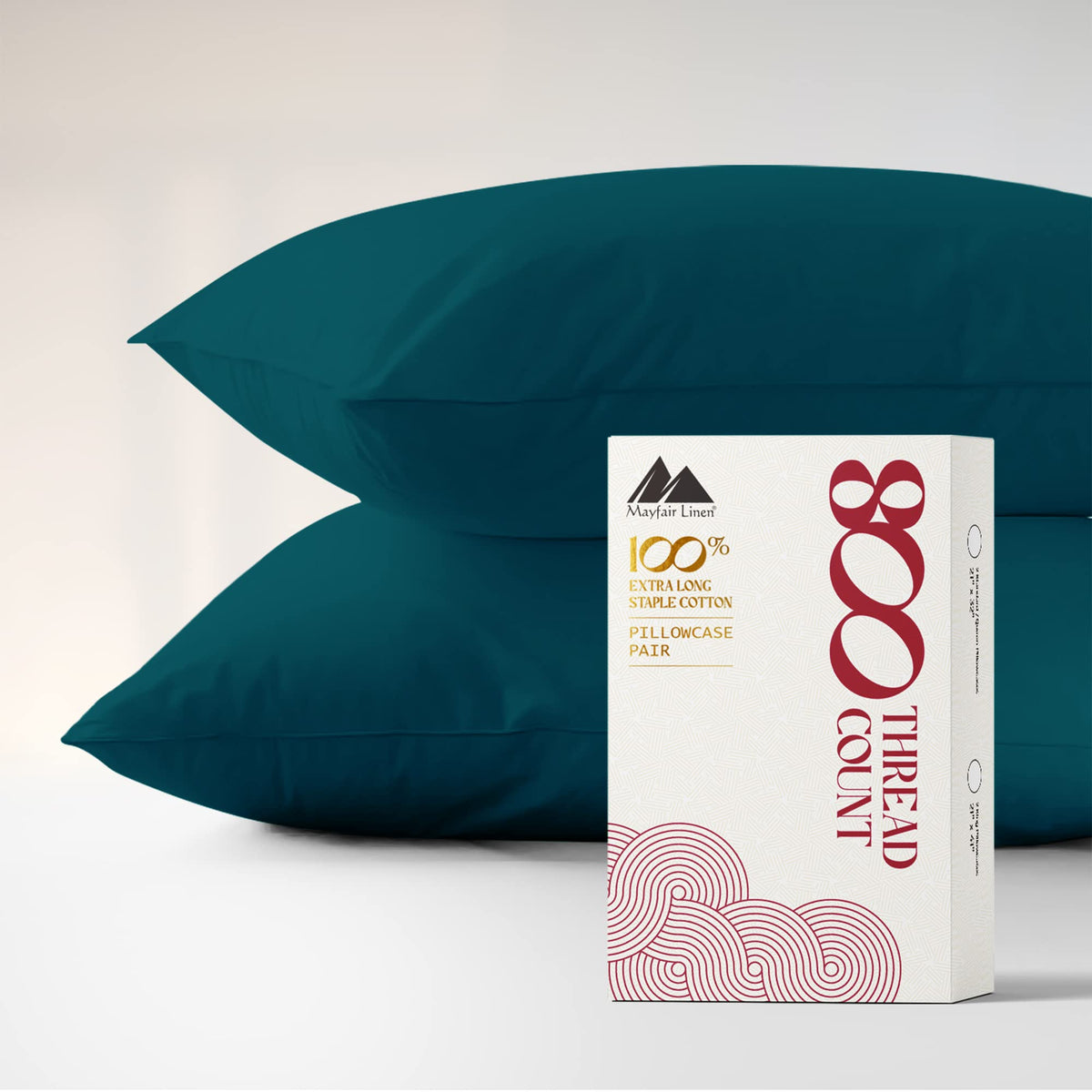 Mayfair Linen 100% Egyptian Cotton Pillow Cases King - 800 Thread Count Pillow Cases King Size Set Of 2, Soft Cooling & Breathab