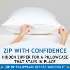 Cooling Pillow Cases King - 100% Viscose Bamboo Pillowcase Set Of 2 Zippered, Cool Viscose Bamboo Pillow Cases For Hot Sleepers,