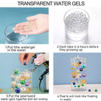 100 Pieces Floating No Hole Pearls Beads And 500 Pcs Transparent Water Gels,Floating White Pearls For Vases,Pearl Decor,Floating