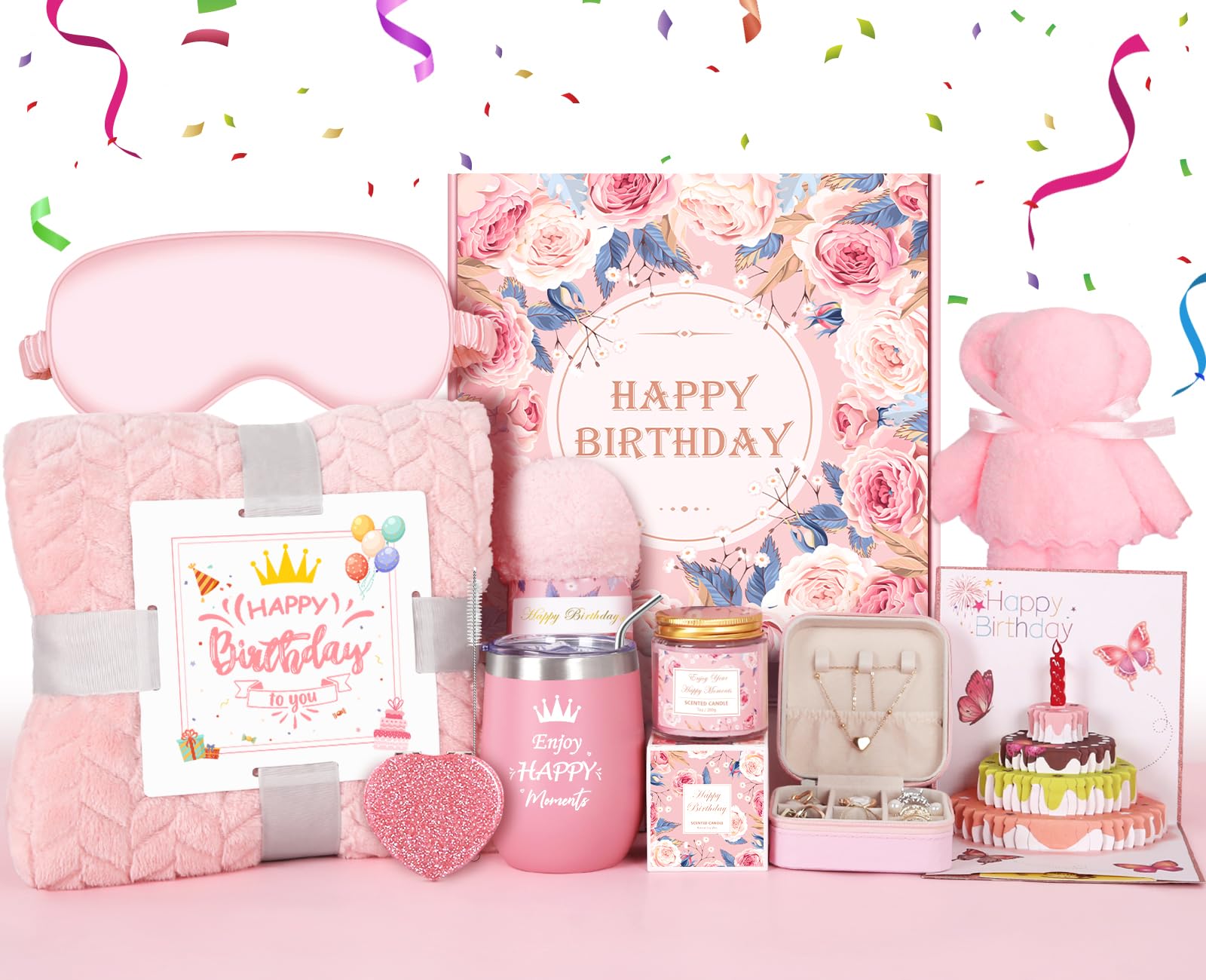 Birthday Gifts For Women Friendship, Unique Happy Birthday Gift Basket, Luxury Care Package Gift Box, Bday Gift Set Present Idea