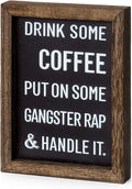 Mkono 1 Pcs Coffee Signs Decor Farmhouse Coffee Table Decor 2 Sides with Different Sayings Rustic Wood Coffee Sign, Office Home 