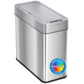 iTouchless 4 Gallon Slim Sensor Garbage Can (Lid Opens Right) with AbsorbX Odor Control, 15 Liter Slim Stainless Steel Automatic