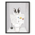 HAUS AND HUES Funny Dog Bathroom Decor - Funny Bathroom Decor Wall Art, Dog Bathroom Wall Art and Animal Poster, Dog Bathroom Si