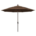 California Umbrella Gscu118117-5425-Dwv 11' Round Aluminum Market, Crank Lift, Collar Tilt, Bronze Pole, Sunbrella Cocoa Patio U