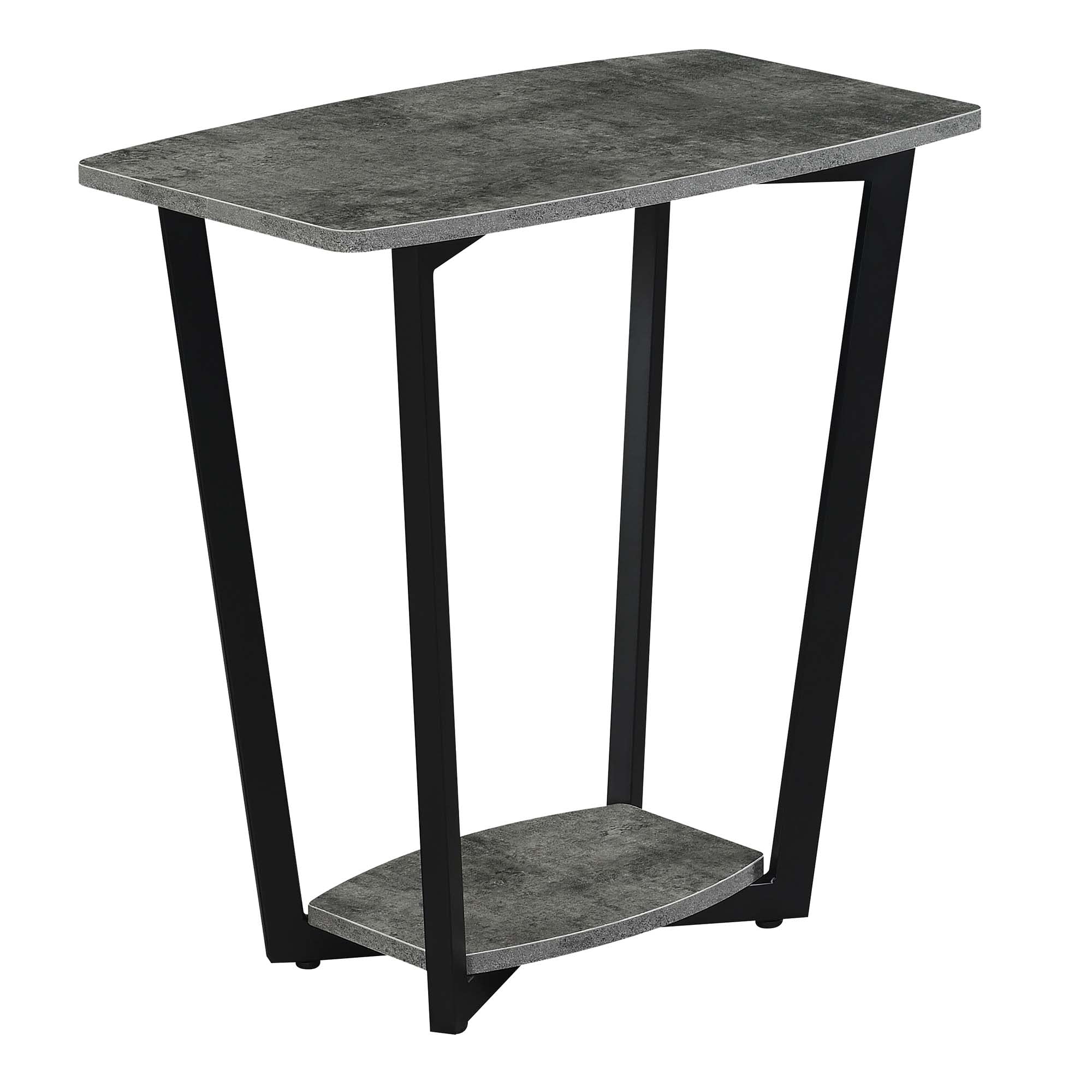 Convenience Concepts Graystone End/Side/Nesting Tables, Cement/Black