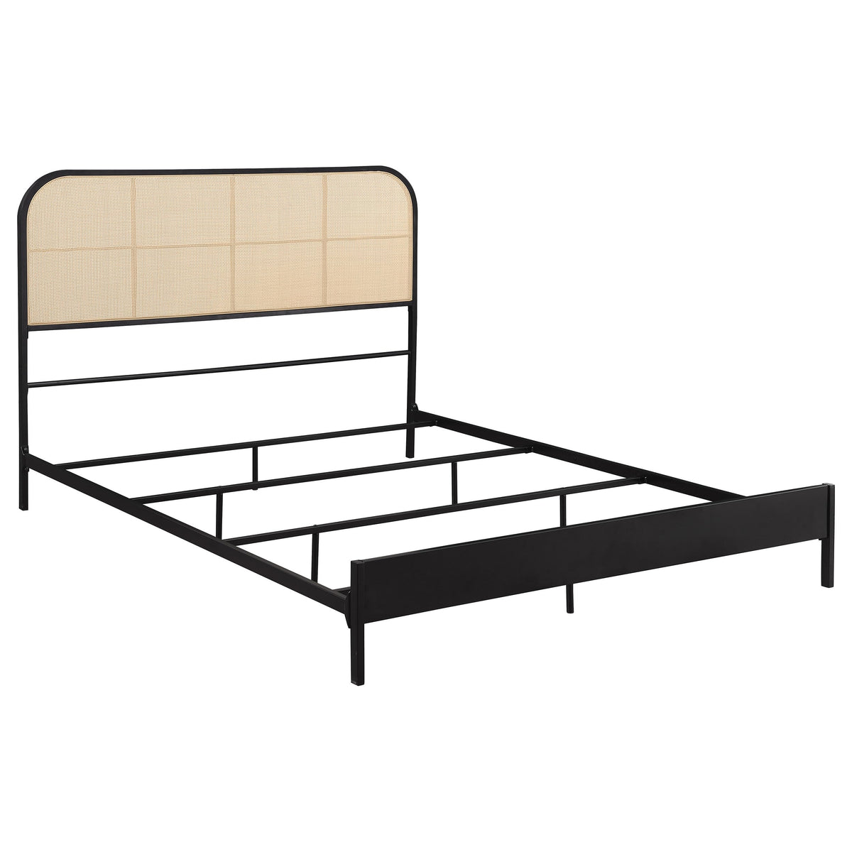 Coaster Home Furnishings Amherst Coastal Metal Queen Size Panel Bed Frame 46-inch Headboard Black 360351Q