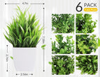 Der Rose 6 Pack Small Fake Plants Artificial Plants In Pots For Home Bthroom Bedroom Living Room Decor Indoor(Green)