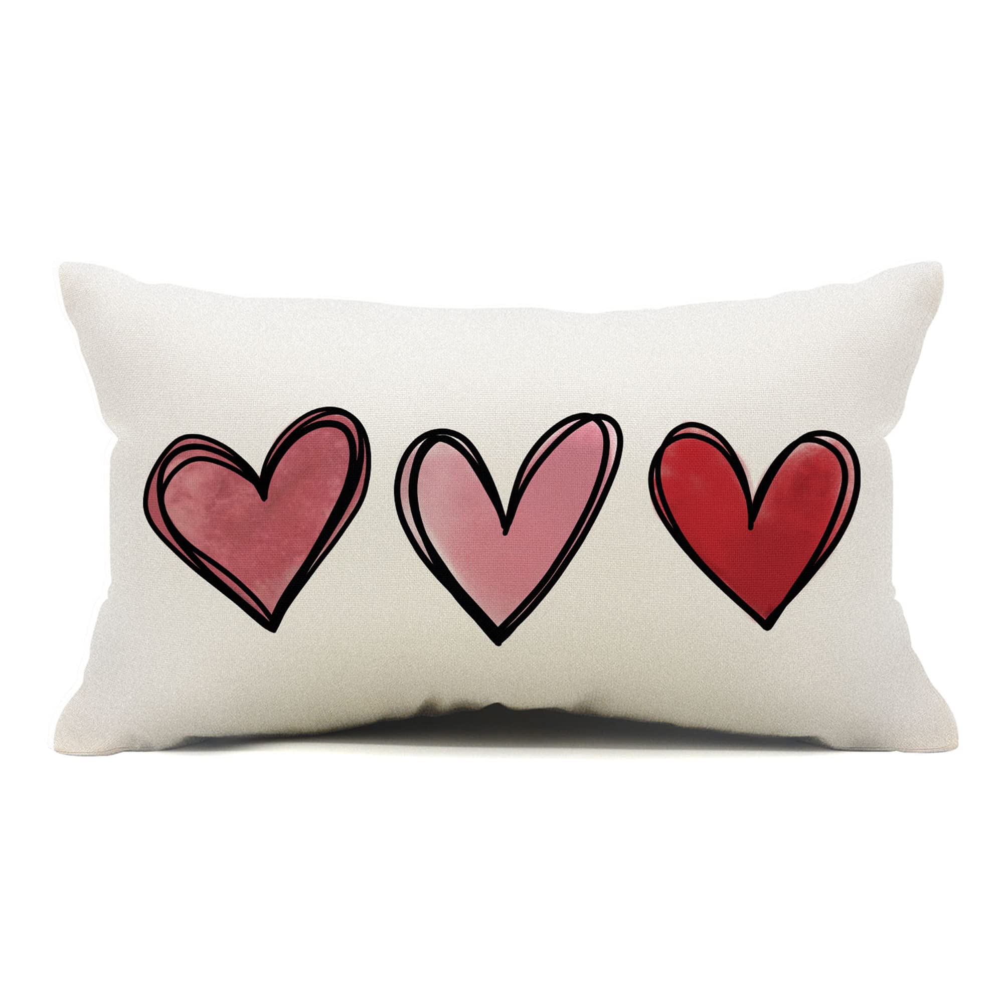 Valentines Day Pillow Covers 12X20 Pink Heart Valentines Day Pillows Winter Holiday Lumbar Pillow Covers 12X20 Outdoor Pillowcas